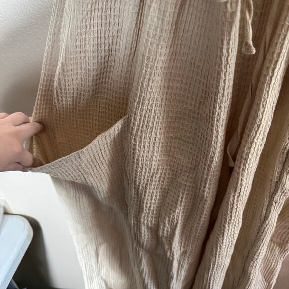 free people | cream off the grid waffle knit women's jumpsuit sz XL - Picture 5 of 11